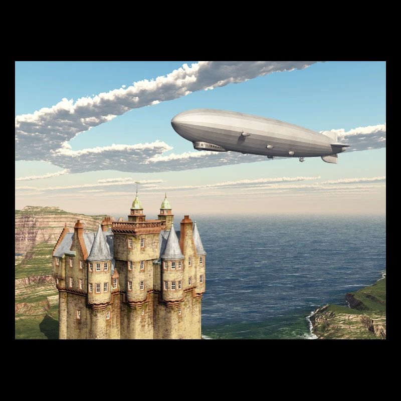Château écossais et Zeppelin