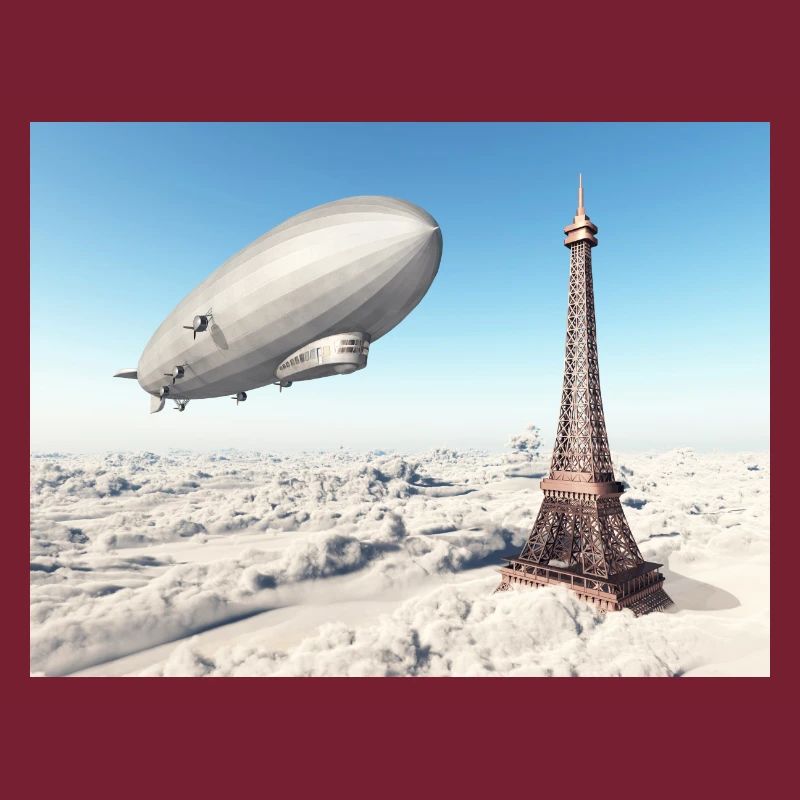 Zeppelin über dem Eiffelturm
