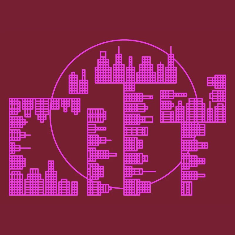 Skyline, City - version violette