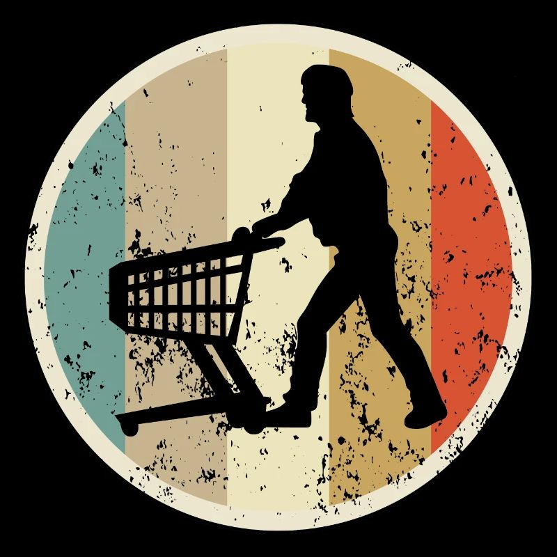 Mann mit Einkaufswagen Supermarkt