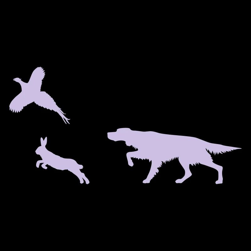 Irish Setter - Bunny & Pheasant - Silhouette