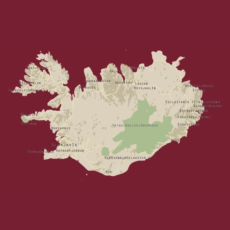 Carte de l’Islande