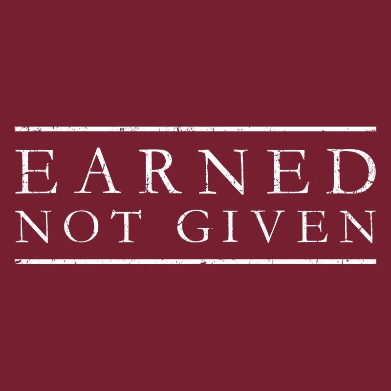 Earned Not Given Positive Mindset Motivation