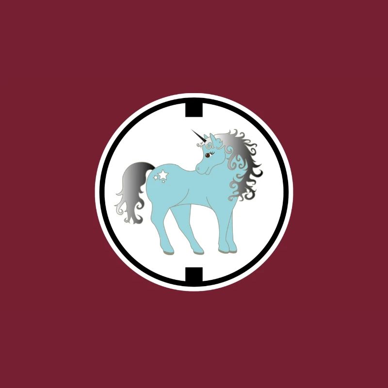 LOGO Einhorn türkis Regenbogen