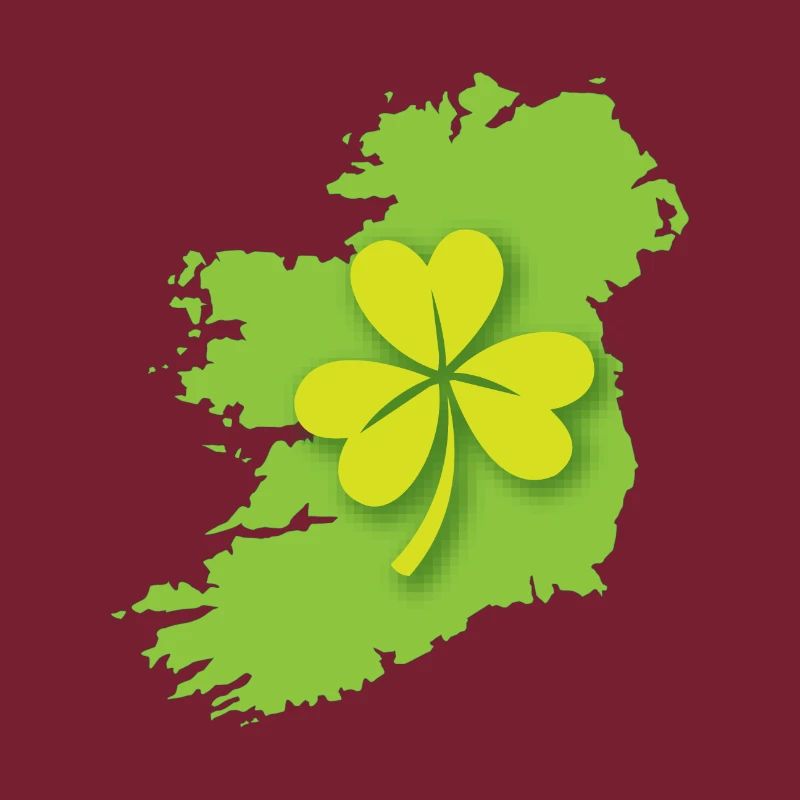 Irlande carte d'Irlande avec shamrock