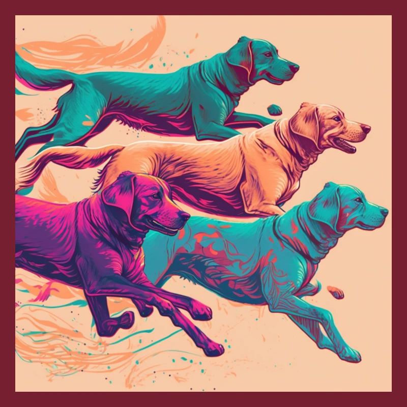 Bunte Hunde - Hunde Gruppe