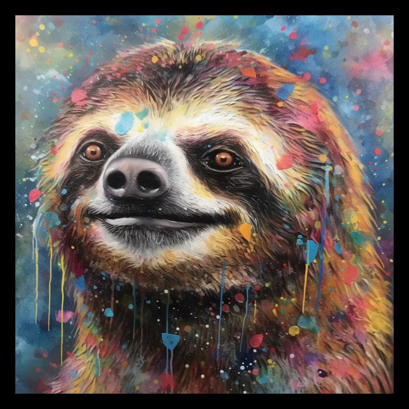 Modern & Colourful Sloth Wall Art by Bodhi