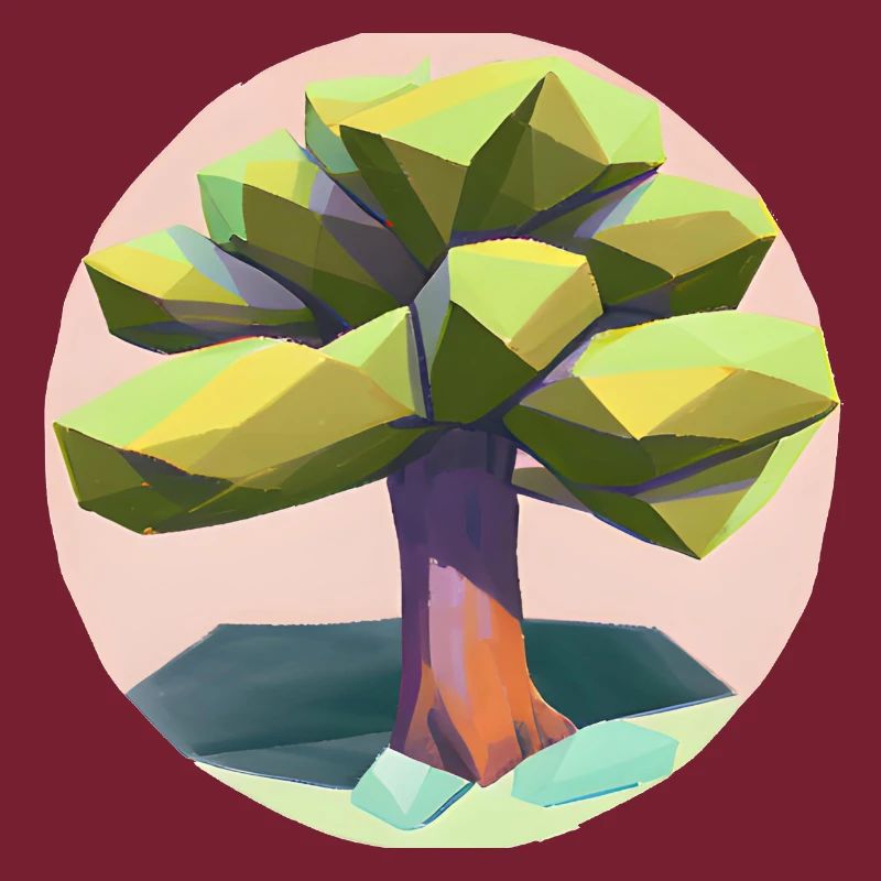 Low Poly - "Singular Low-Poly Tree Beauty"