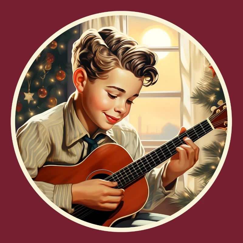 Junge spielt ein Weihnachtslied