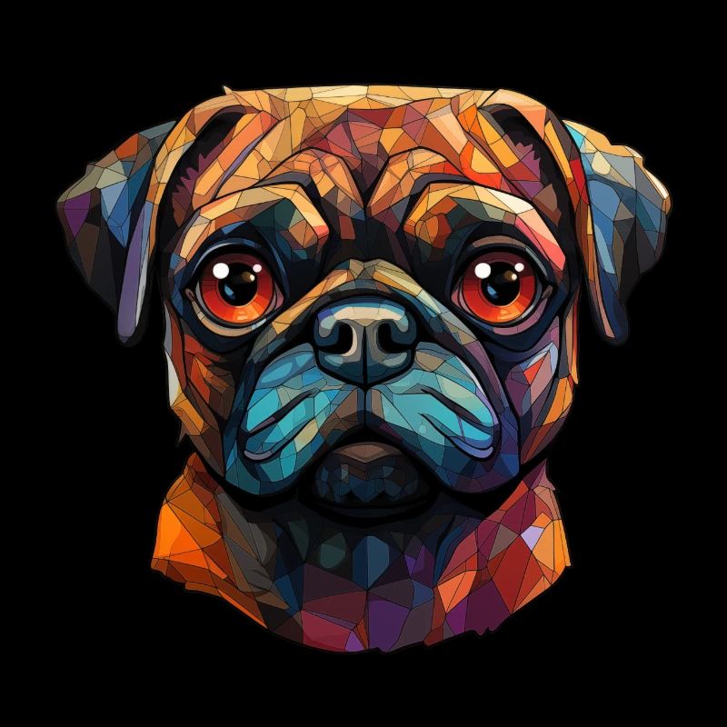 Mops Retro Farben vintage