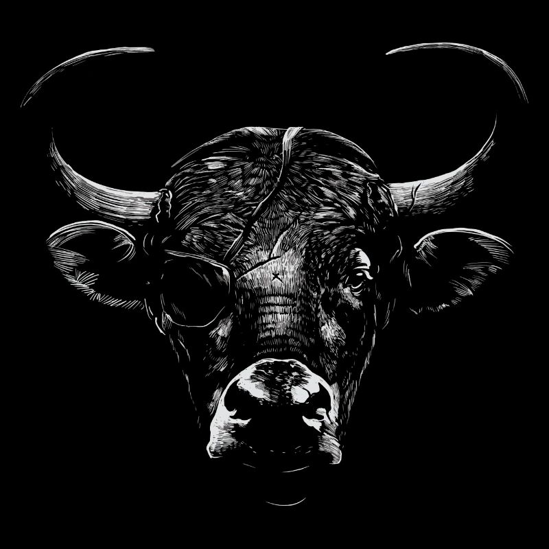 Taureau avec cache-œil - Bœuf Pirate Bull