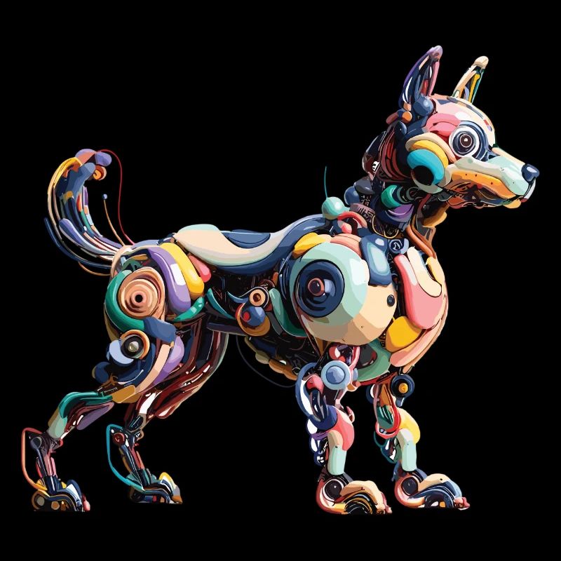 Chien Robot Abstrait Coloré