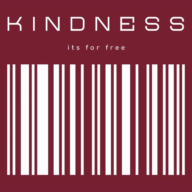 Kindness its for free barcode statement logo