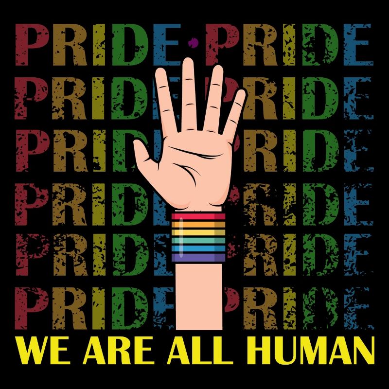 We Are All Human Cool PRIDE Retro Designs