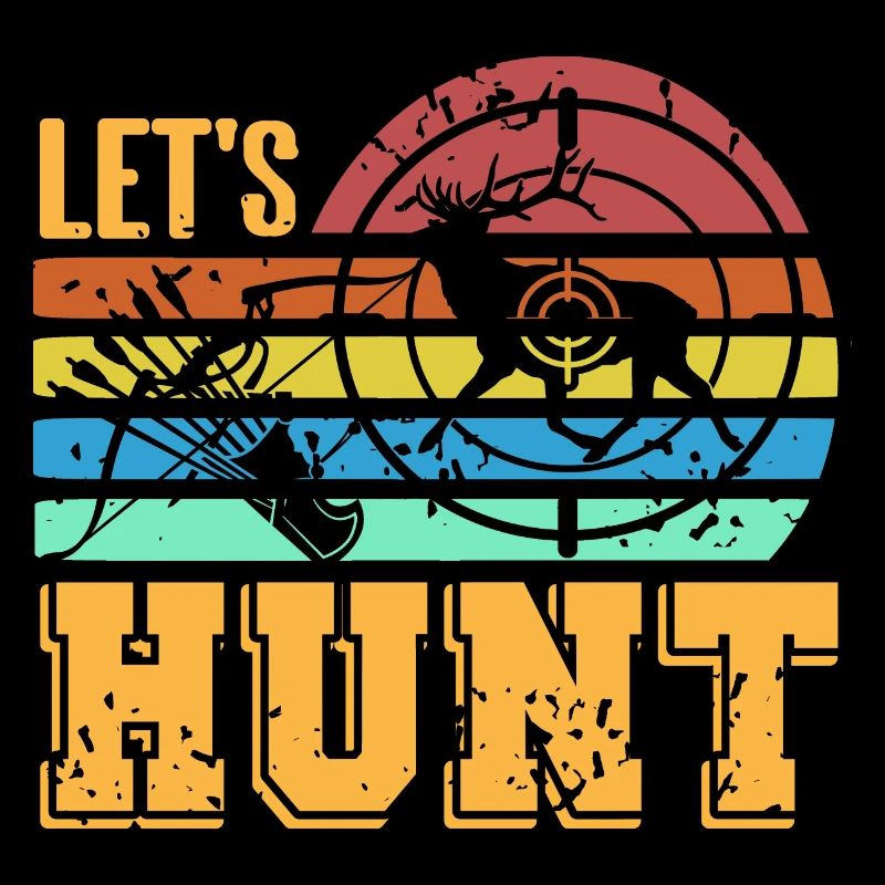Let's Hunt Cool Retro Archery Hunting Designs