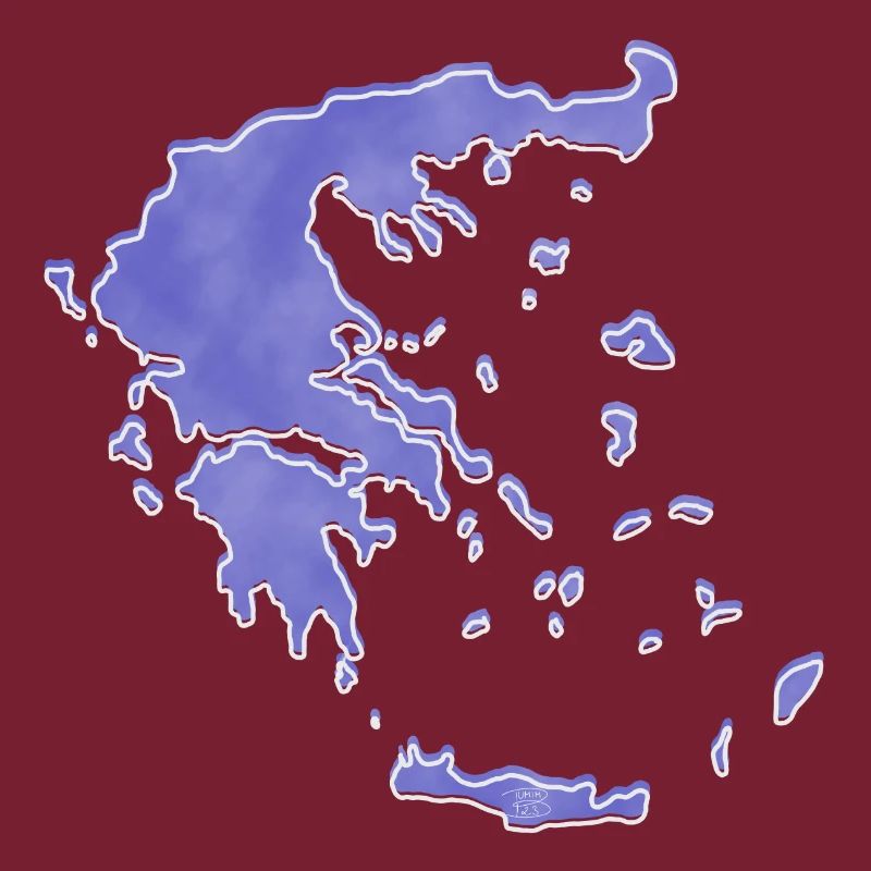 "Map", Boho Line Art Design, Serie "Greece"