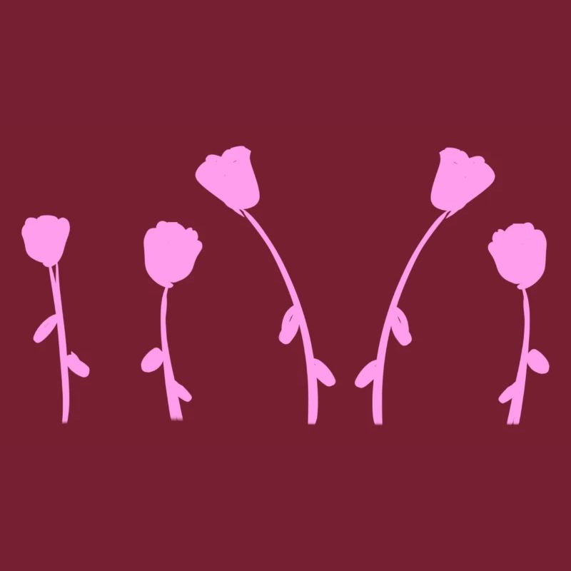 natural flowers rose earth line pattern
