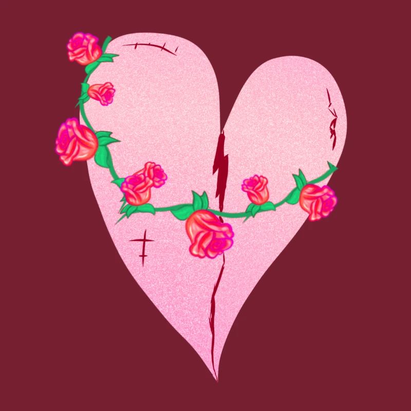 coeur roses cicatrices icône rose