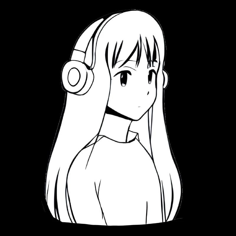 Manga Mädchen Kopfhörer