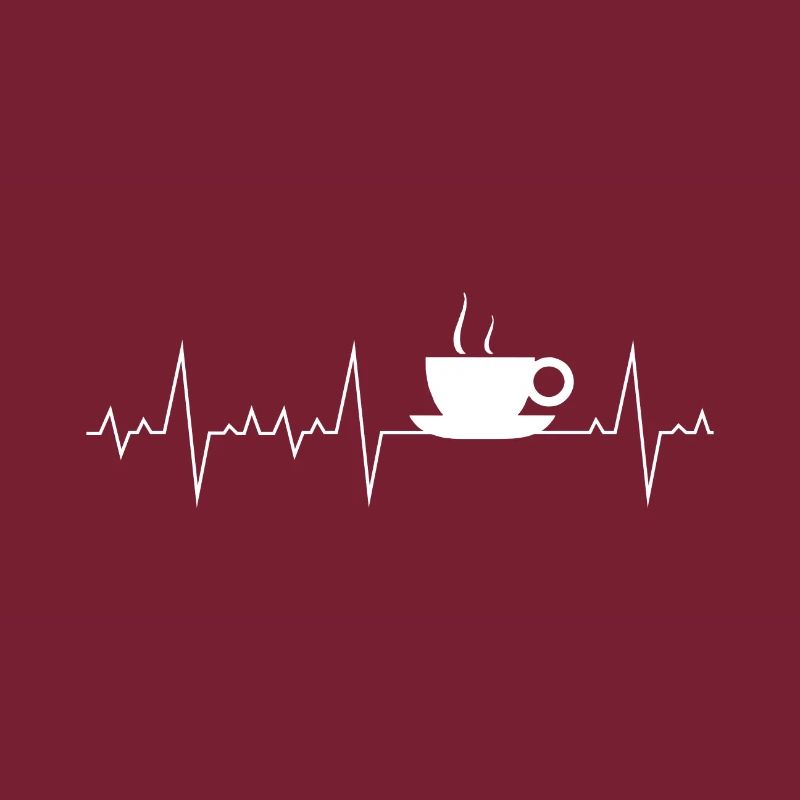 Herzschlag Herzlinie Herzfrequenz Kaffee Geschenk