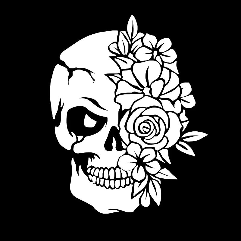 Crâne avec fleurs - Totenkopf mit Blumen