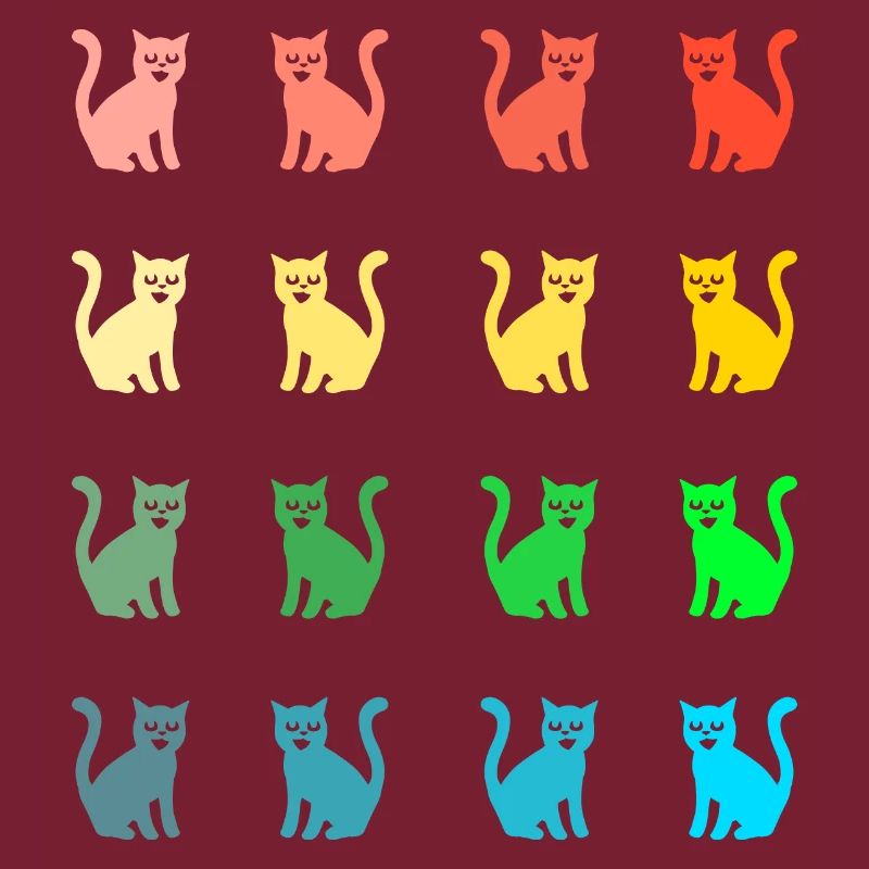 Colorful cats funny cat pattern with kitties