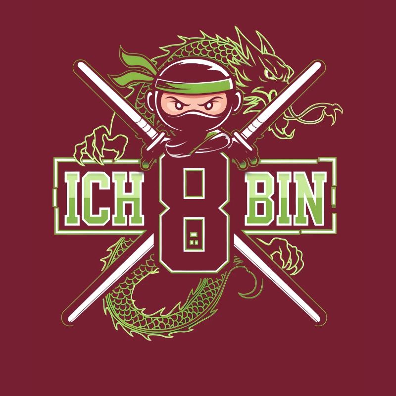 Ich Bin 8 Ninja Geburtstagsshirt