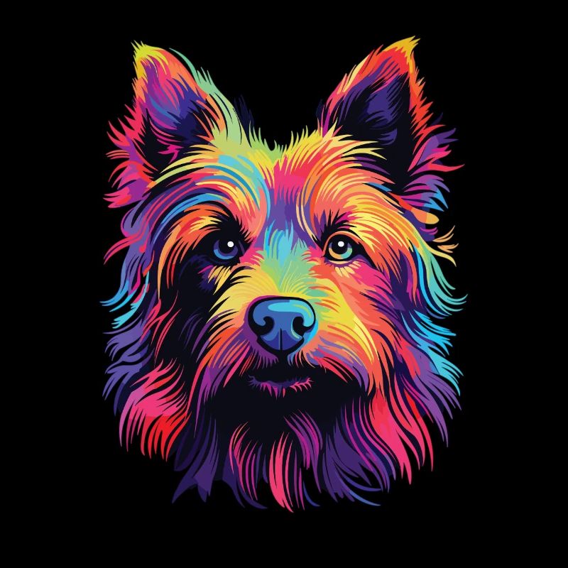 Aquarelle coloré Australian Terrier