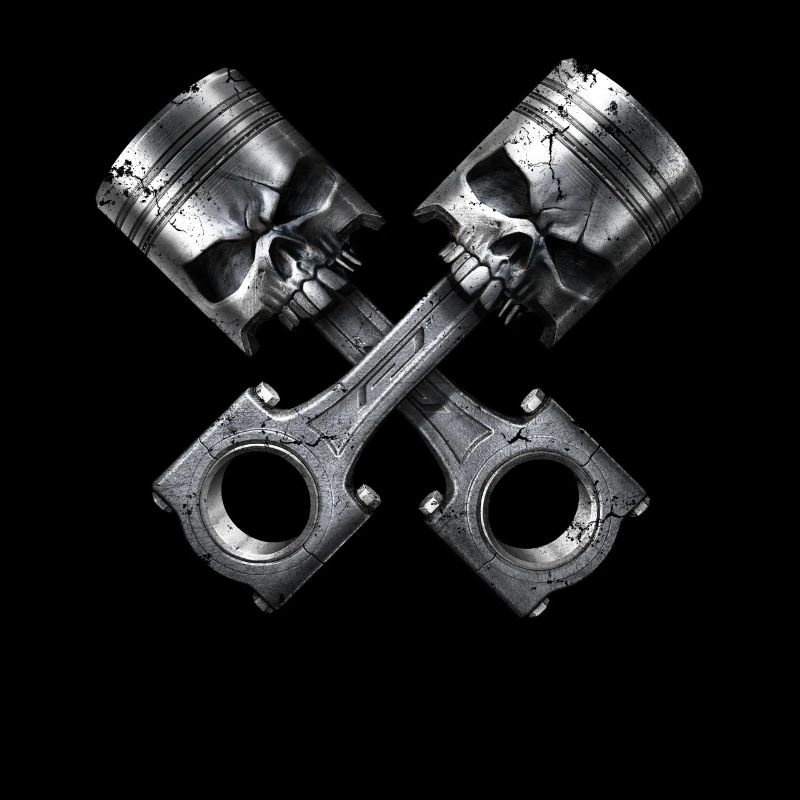 Skull engine pistons