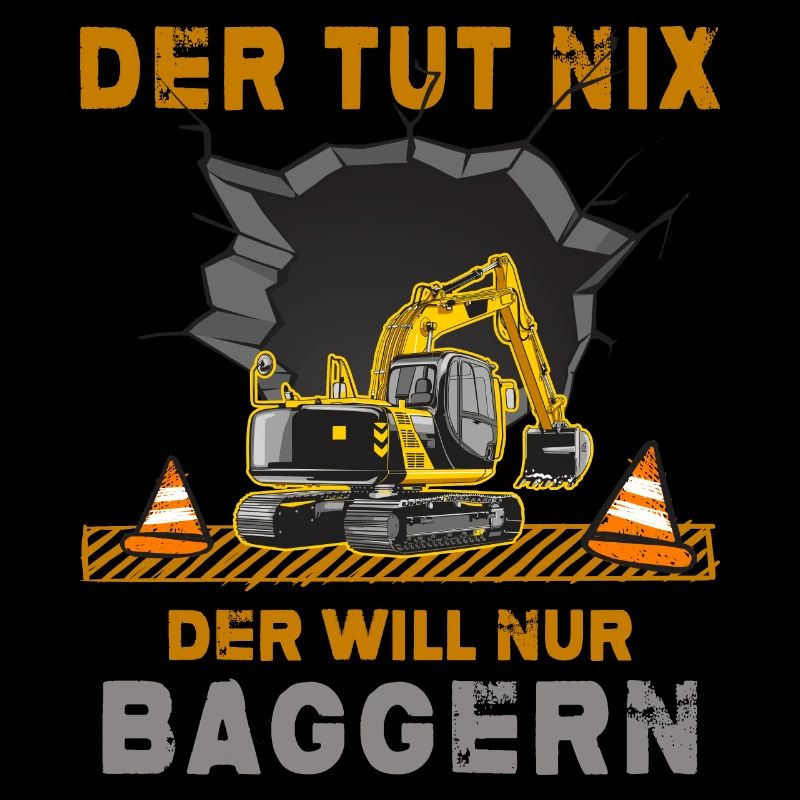 Bagger Baggerfahrer will baggern Baggerschaufel