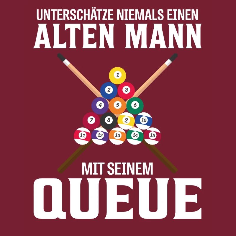 Billardqueue alter Mann Opa Billard Spruch lustig