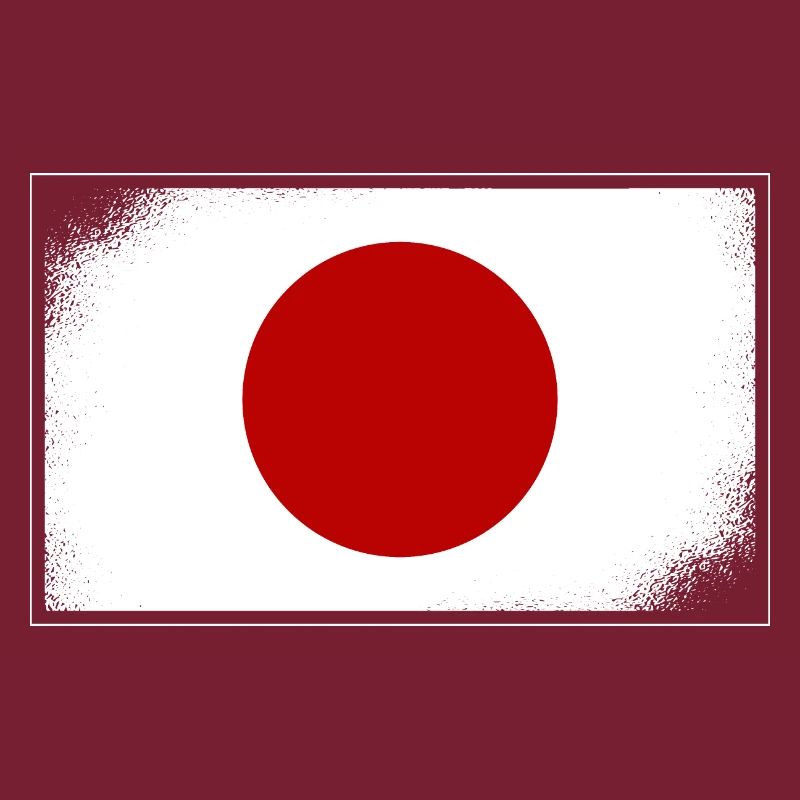 Drapeau du Japon Look Usé Nihon Drapeau Japonais