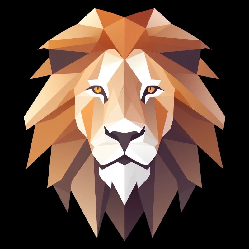 Lion Head Low Poly Logo Design