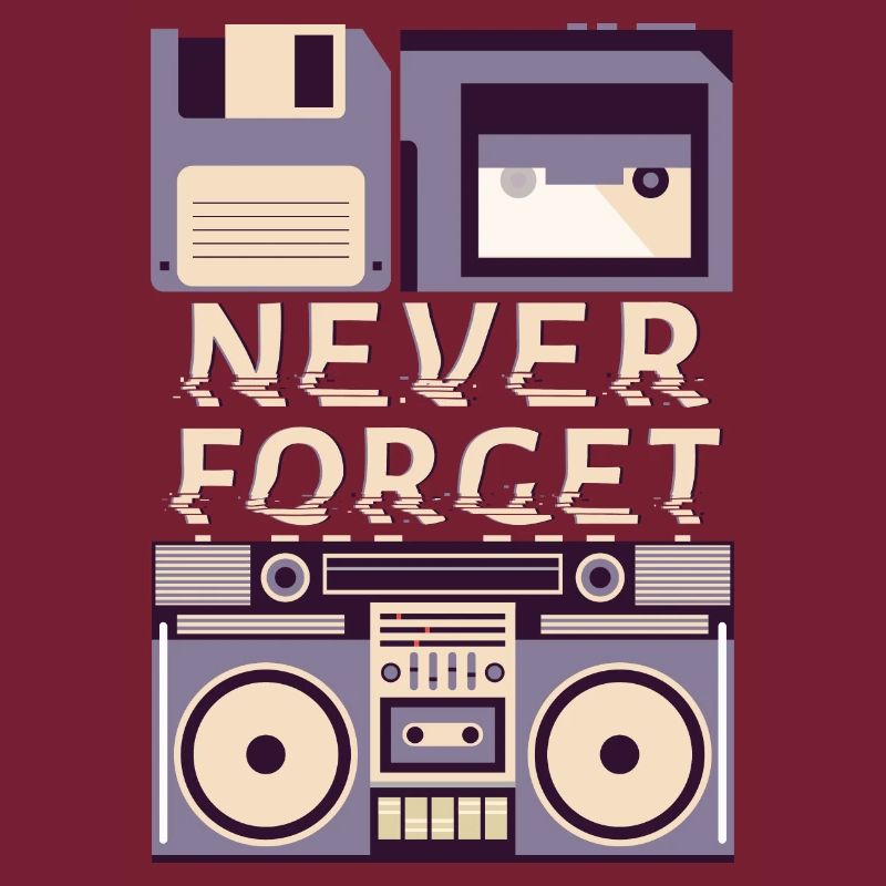 Never Forget VHS Cassette Discquette 80 Retro
