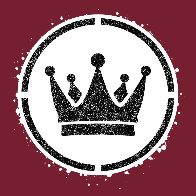 Sponge stencil Crown inside circle