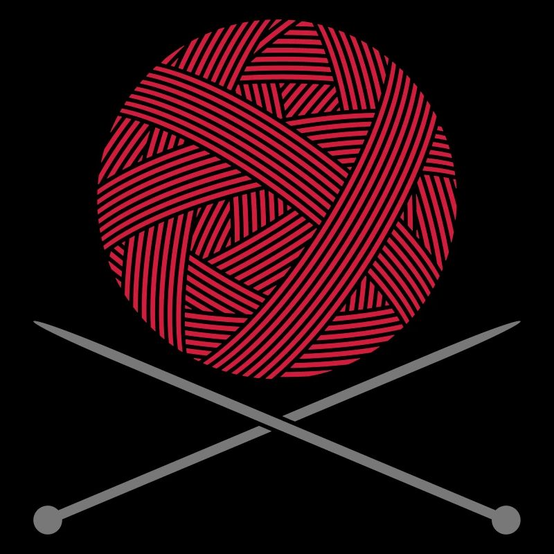 Knitting needle wool logo