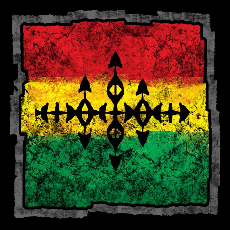 Abstract Reggae Coloring Cross