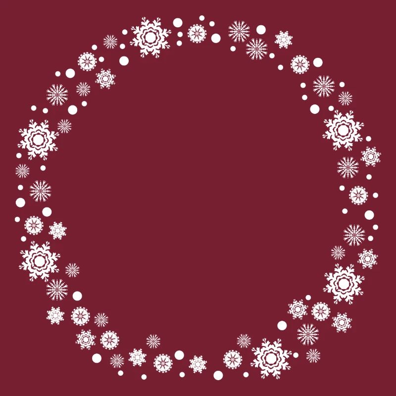 runder winterlicher Schneeflocken Rahmen