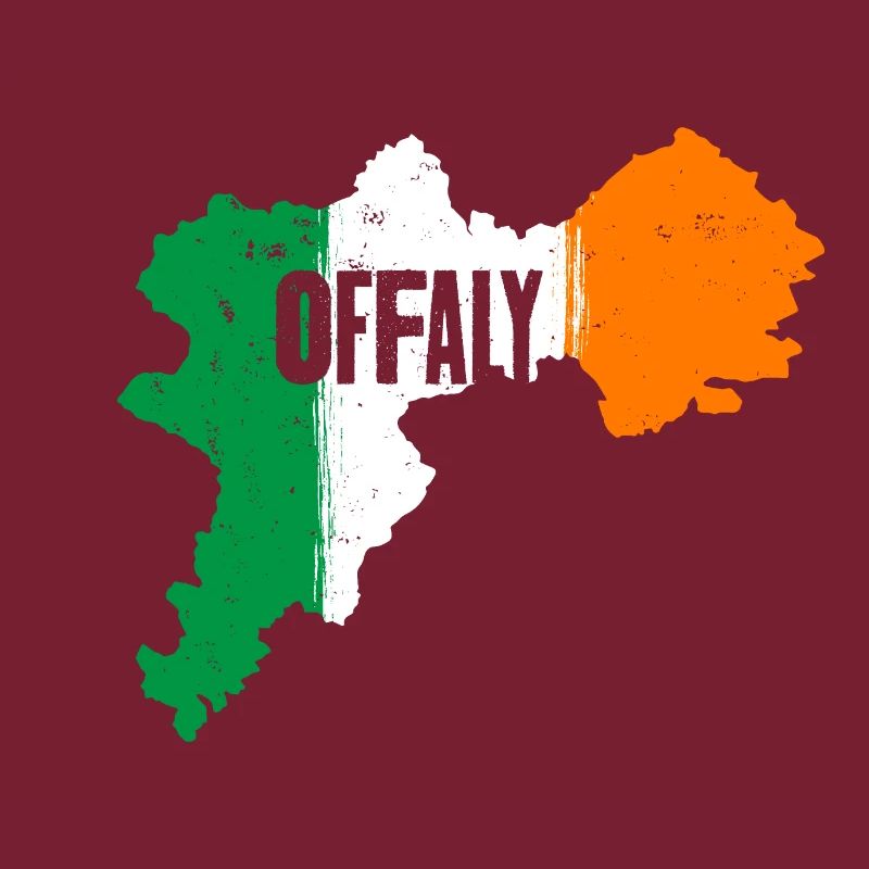 | du comté d’Offaly Irlande Contour de la carte du drapeau