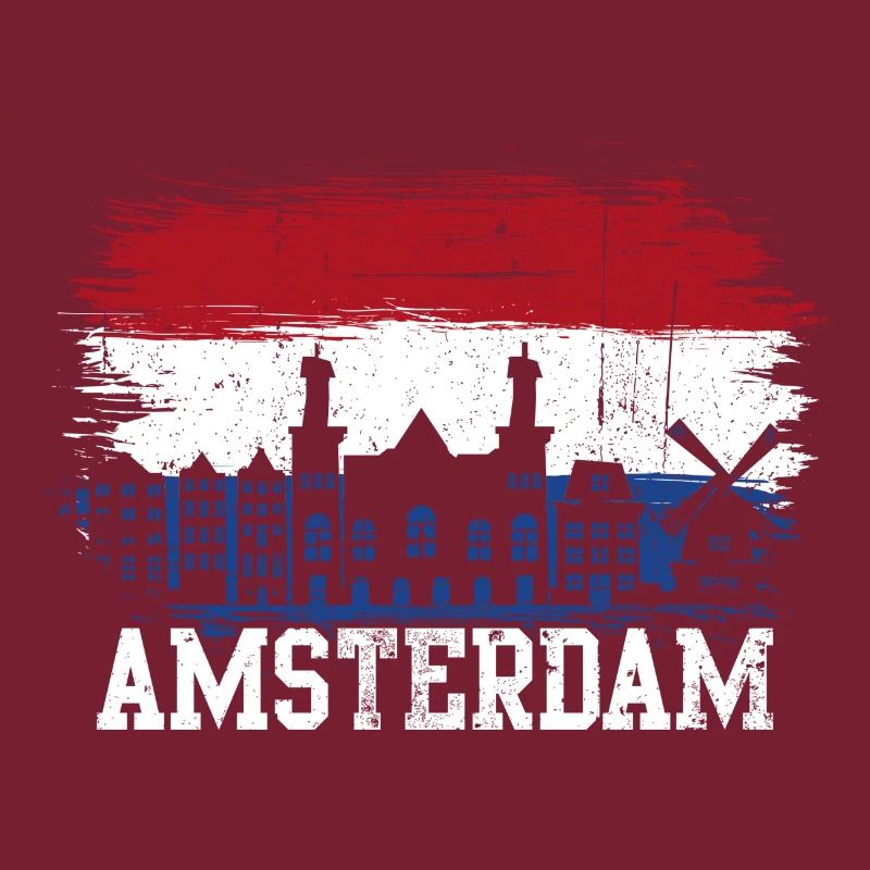 Éclaboussure du drapeau de la Skyline d’Amsterdam