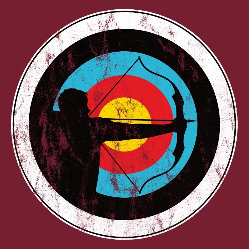 Archer and bowman with target archery