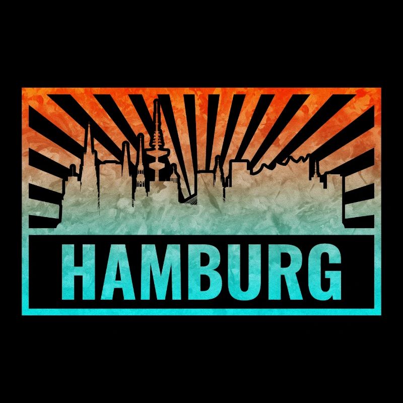 Hamburg Skyline Gradient