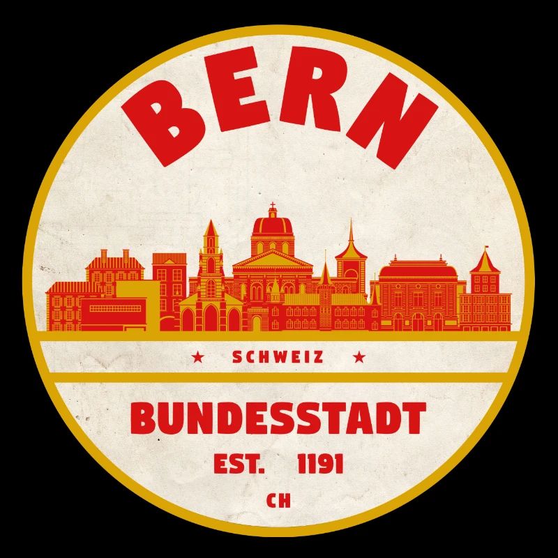 Bern Retro Stempel Bundesstadt
