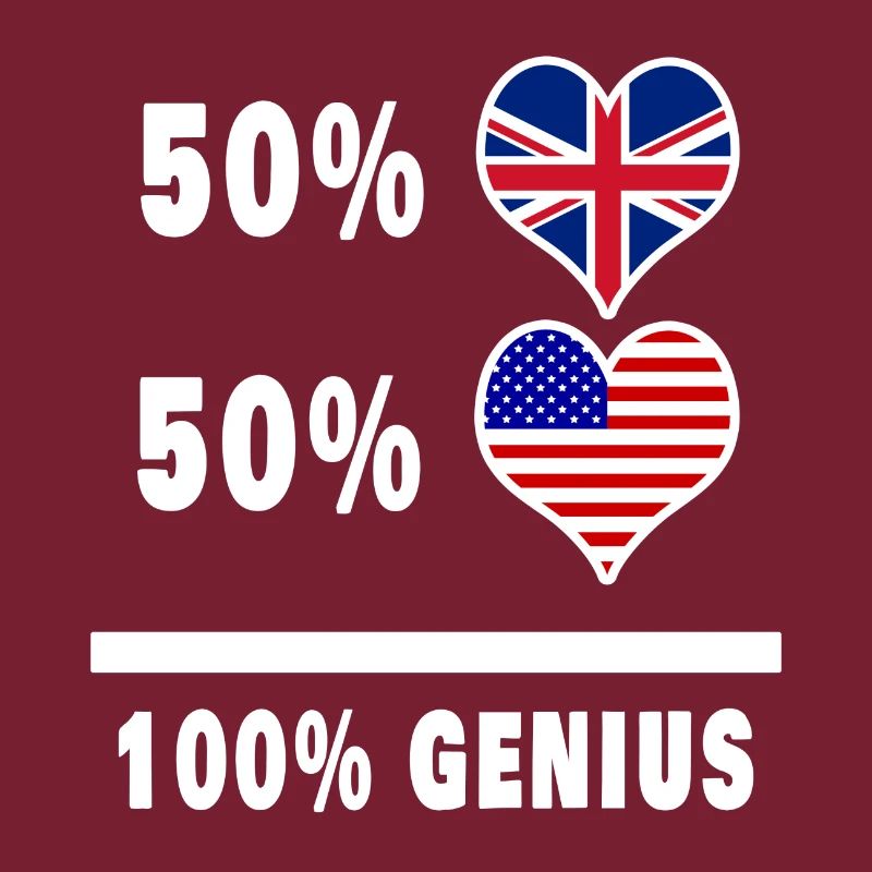 Drapeau 100% Genius des États-Unis et du Royaume-Uni