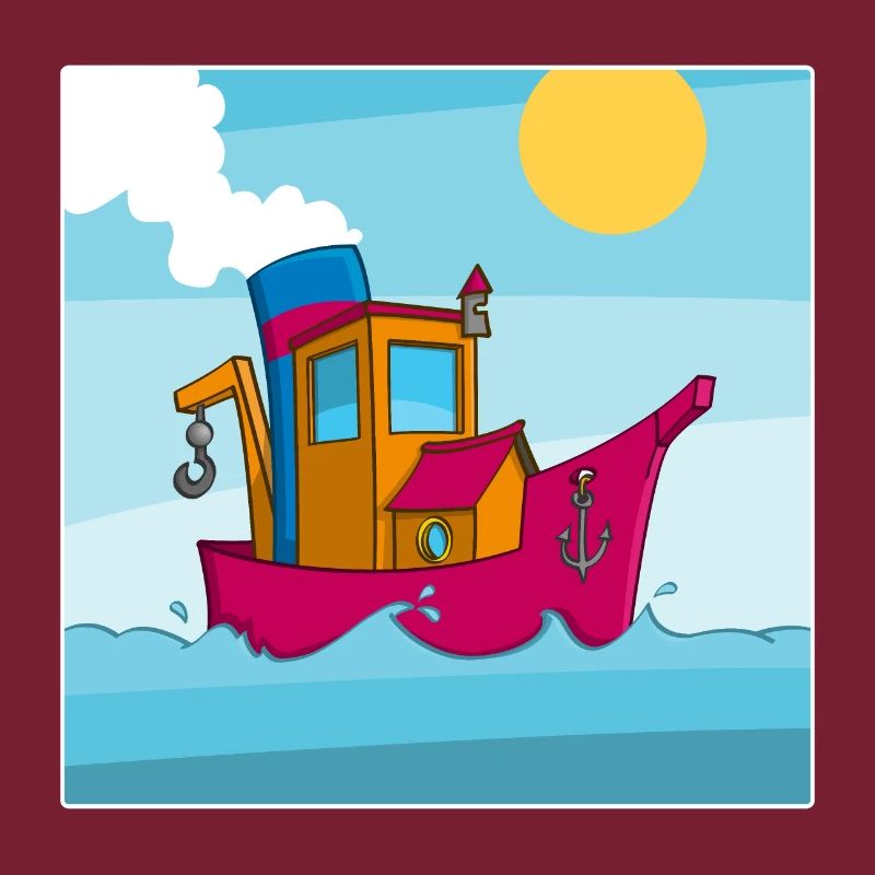Buntes Bild eines lustigen Schleppers