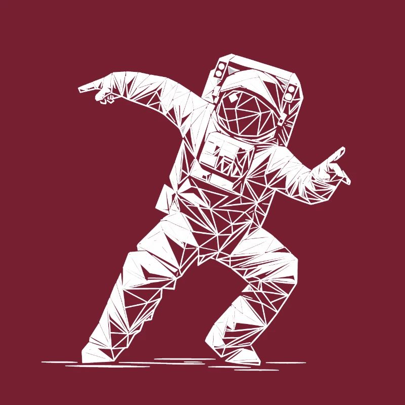 Danse géométrique en combinaison spatiale