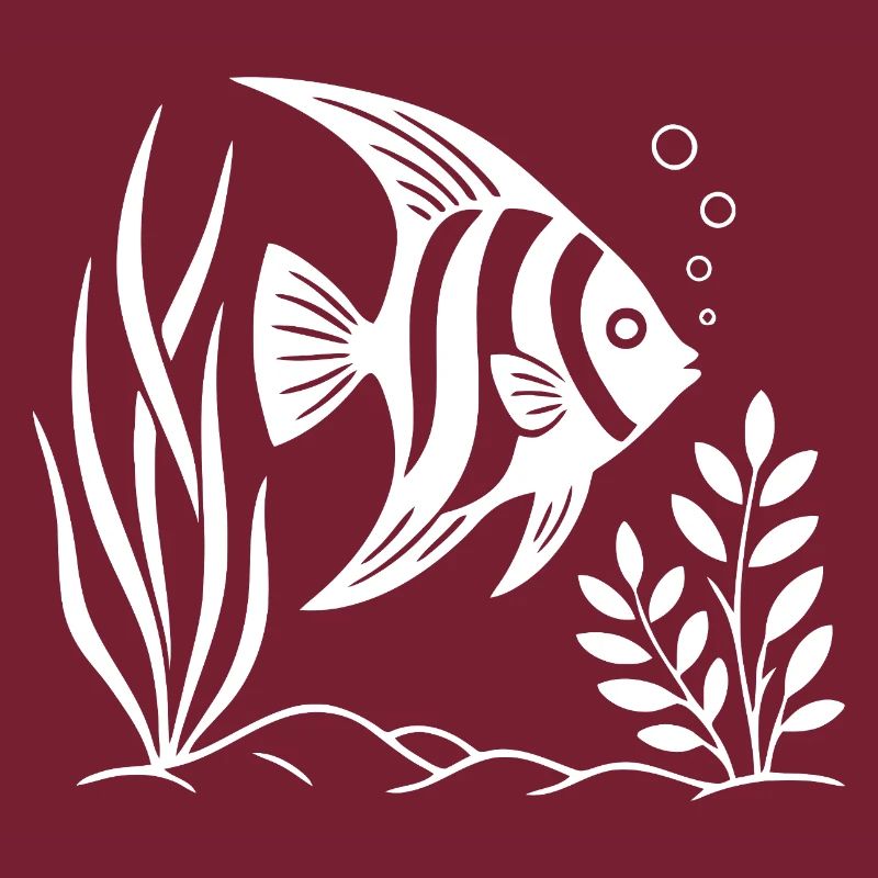 Conception de poissons tropicaux en noir et blanc