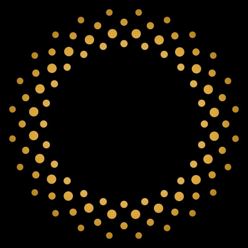 Ring-shaped, golden dot pattern