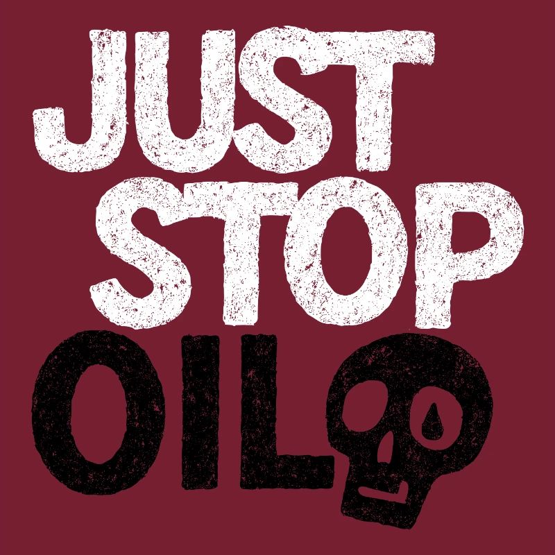 Auffällige „Just Stop“-Protestgrafik