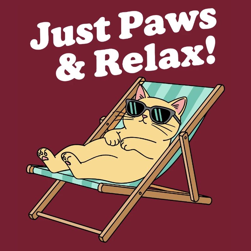 Chat relax dans une chaise longue